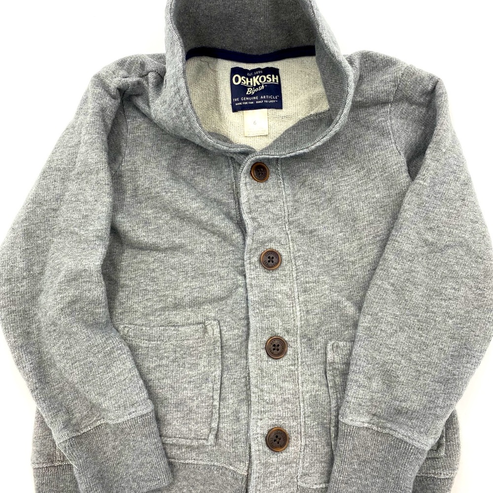 Kids Grey Button Up Cardigan